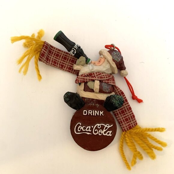 4 Kurt Adler 1999 Coca-Cola Ornaments Resin Santa Polar Bear Signs Vtg Xmas - Picture 9 of 10